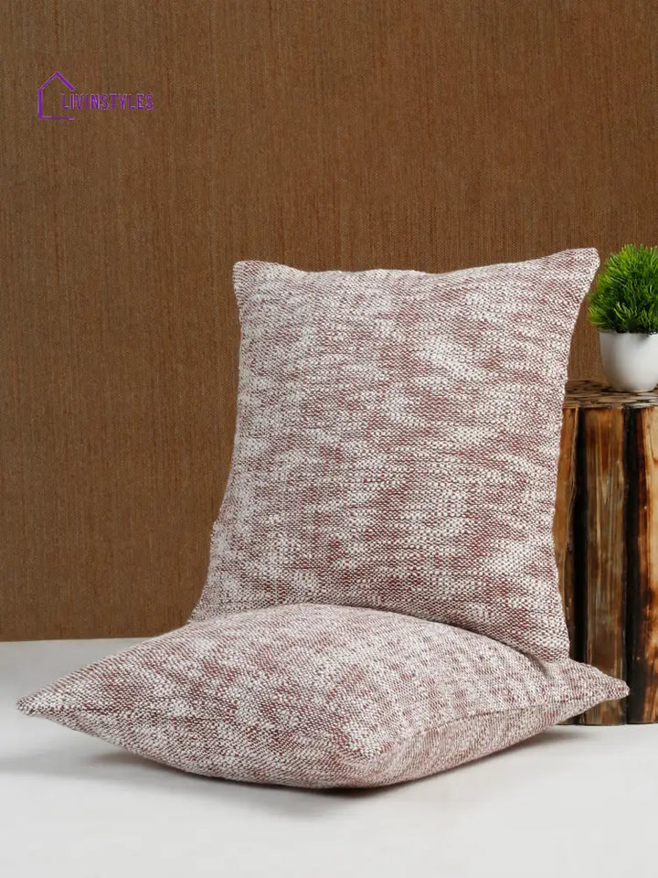 Eyda Dust Pink Cotton Textured Cushion Cover Set Of 2