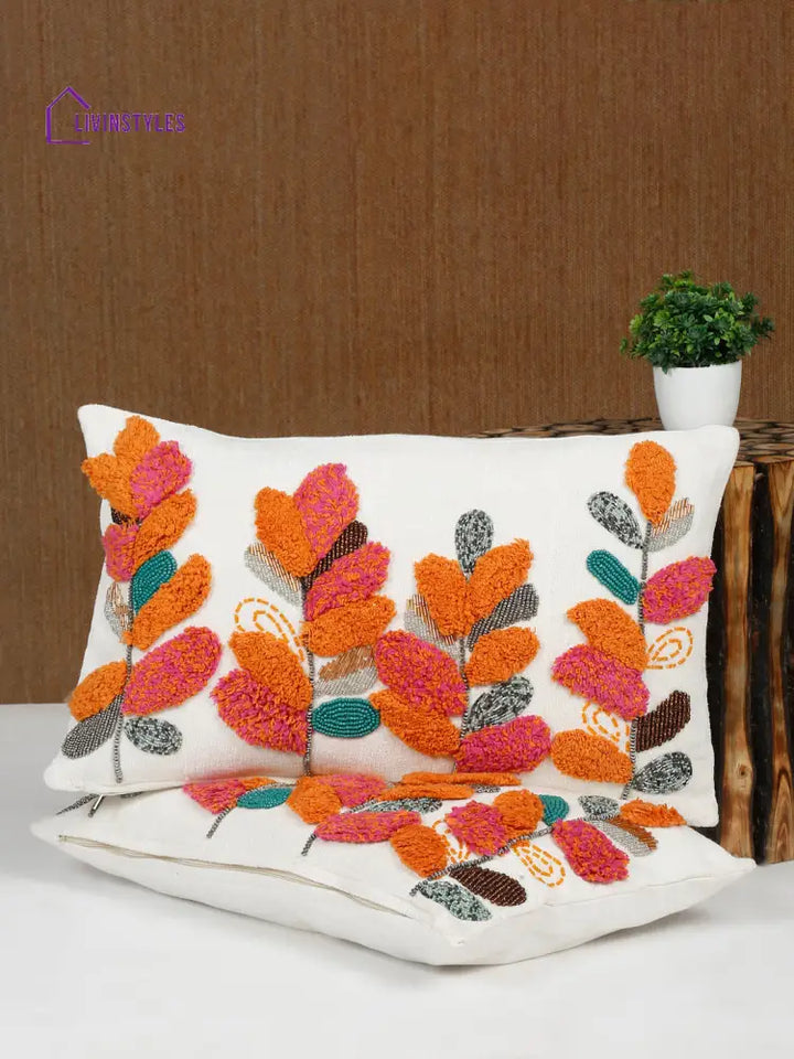 Eyda Multi Chenille Embroidered Cushion Cochr Set Of 2