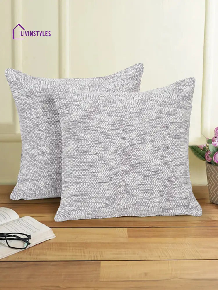 Eyda Natural Cotton Textured Cushion Cover Set Of 2