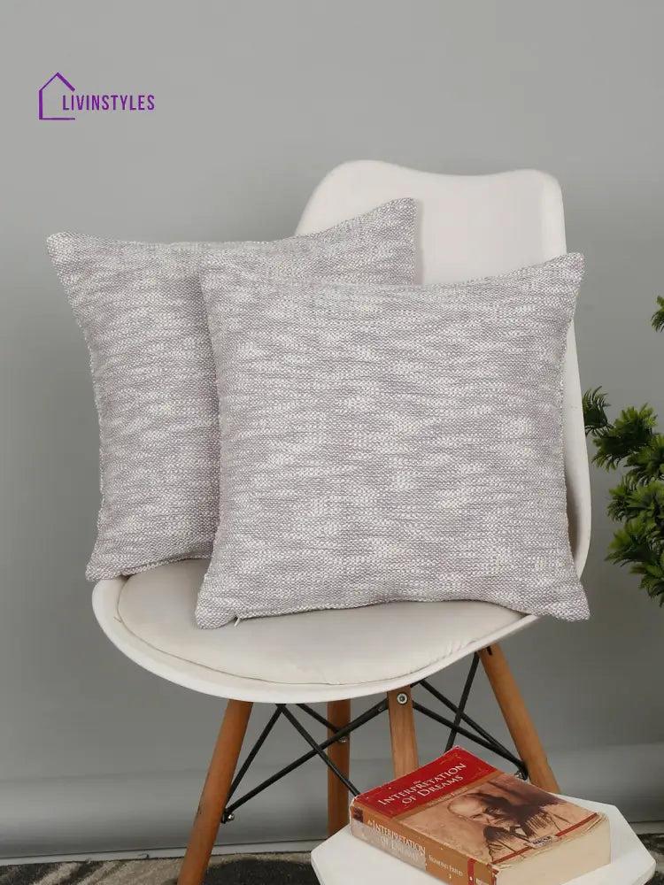 Eyda Natural Cotton Textured Cushion Cover Set Of 2