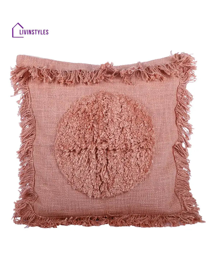 Eyda Peach Color Designer Cushion Cover Set Of 2-18X18 Inch