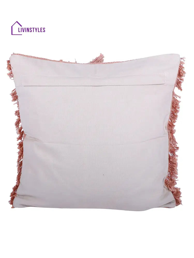 Eyda Peach Color Designer Cushion Cover Set Of 2-18X18 Inch