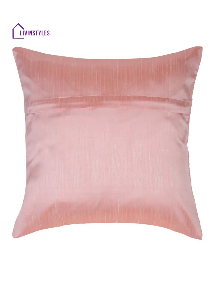 Eyda Pink Color Quilted Cushion Covers Set Of 2 - 16X16 Inch