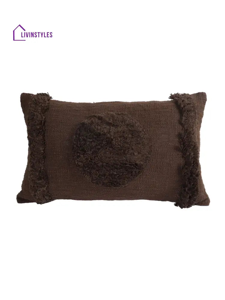 Eyda Set Of 2 Cotton Brown Cushion Cover 12X20 Inch