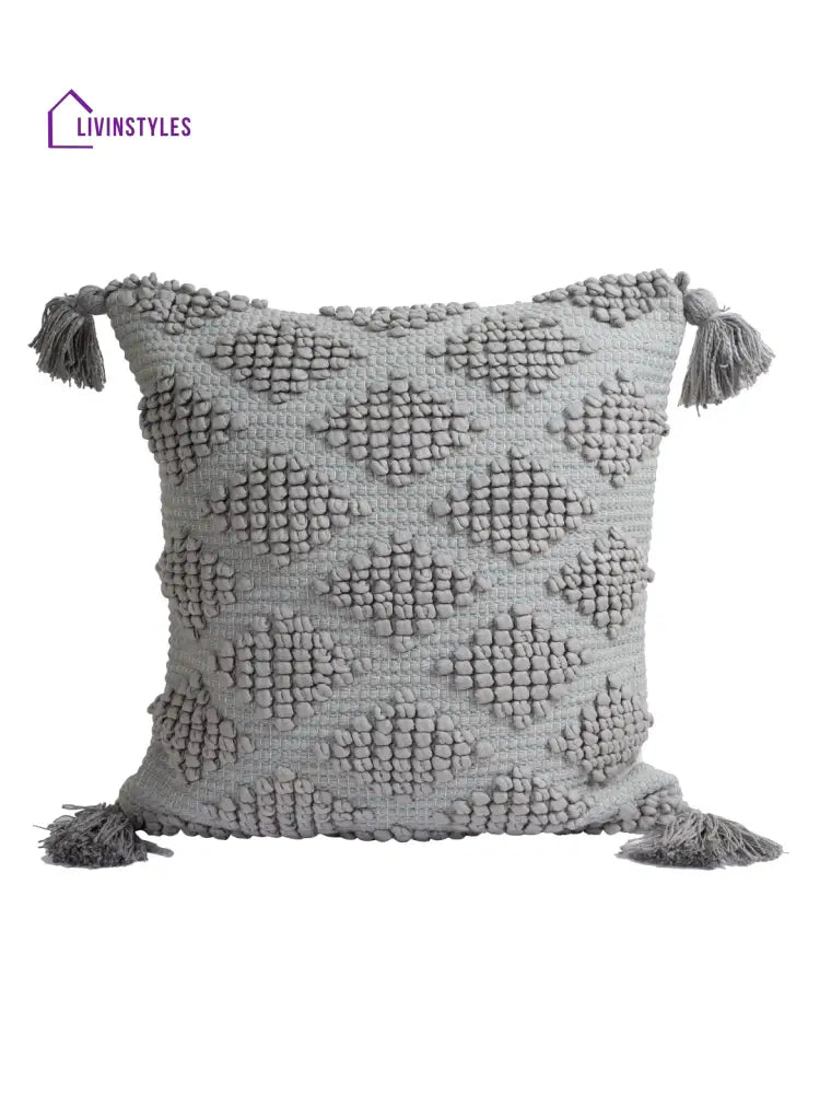 Eyda Set Of 2 Cotton Grey Cushion Cover 18X18 Inch