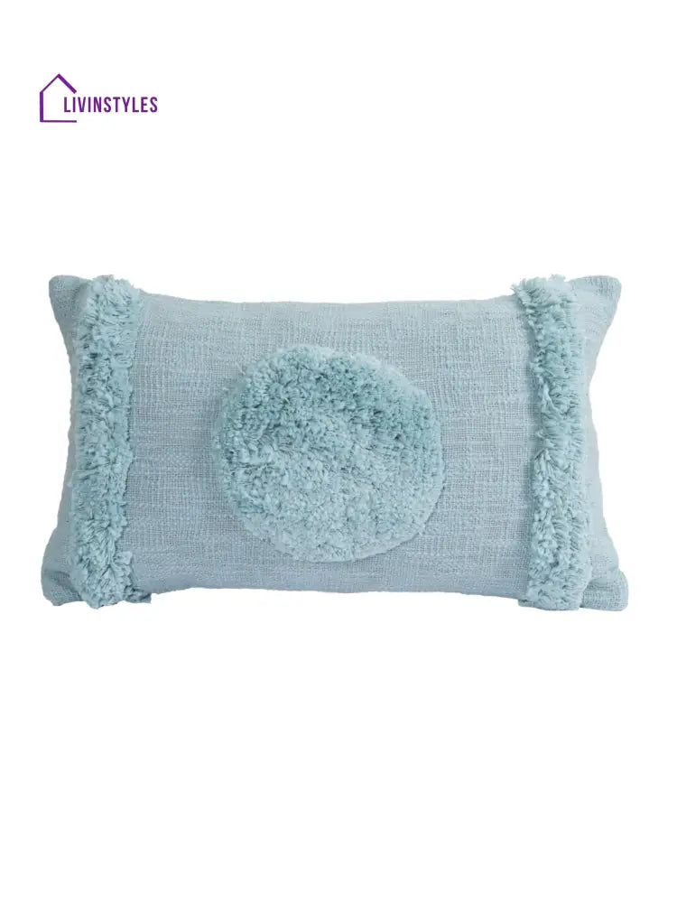 Eyda Set Of 2 Cotton Turquoise Cushion Cover 12X20 Inch