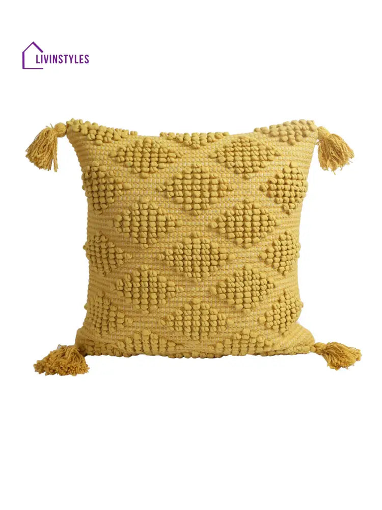 Eyda Set Of 2 Cotton Yellow Cushion Cover 18X18 Inch