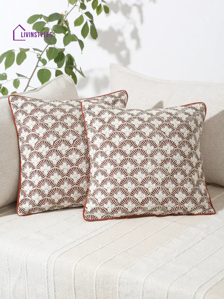 Eyda Set Of 2 Embroidered Cushion Covers