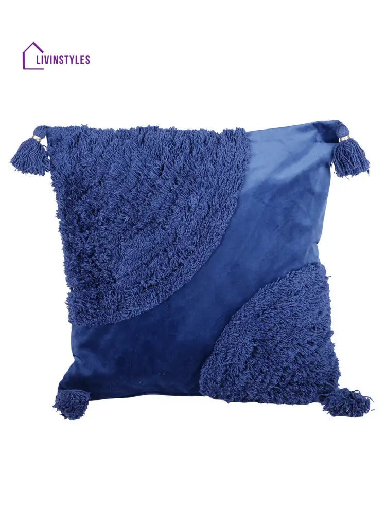 Eyda Super Soft Velvet Blue Color Set Of 2 Cushion Cover-18X18 Inch