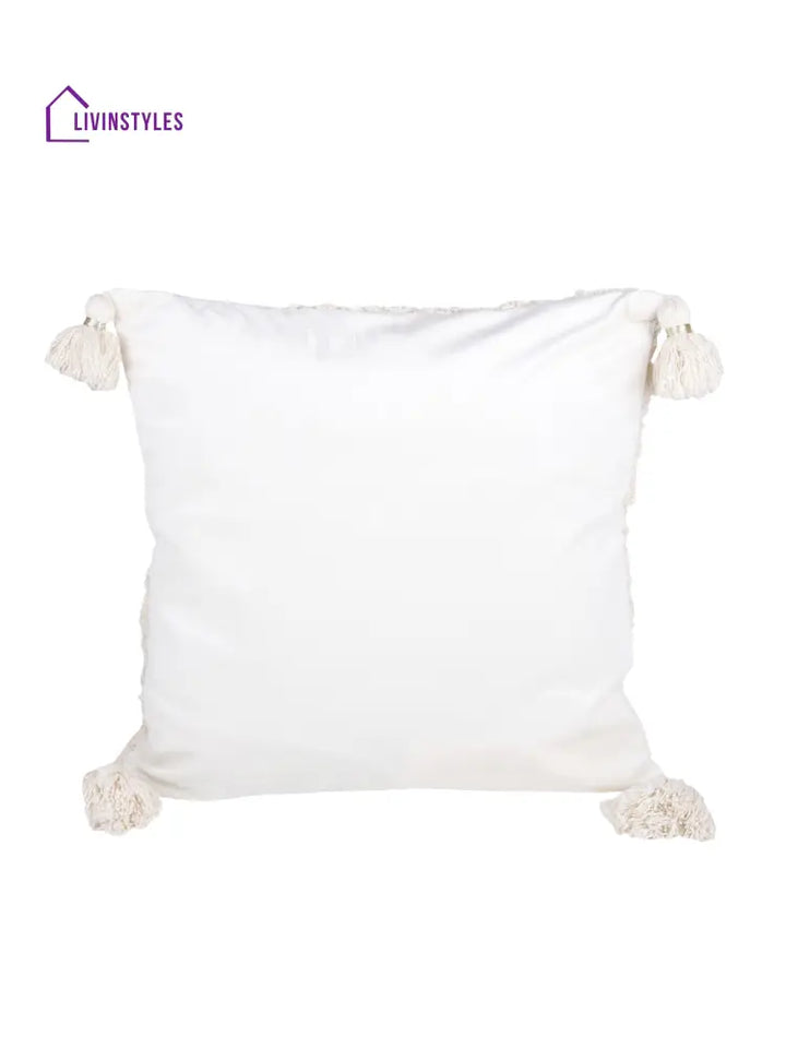 Eyda Super Soft Velvet Ivory Color Set Of 2 Cushion Cover-18X18 Inch