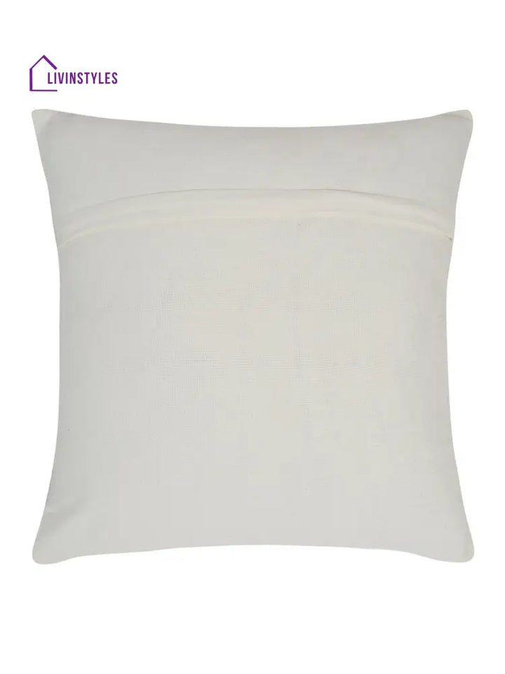 Eyda White And Beige Cotton Tufted Cushion Cover Set Of 2