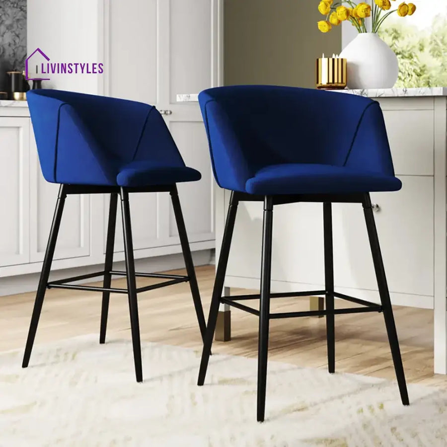 Blue Color Clea Counter Stool