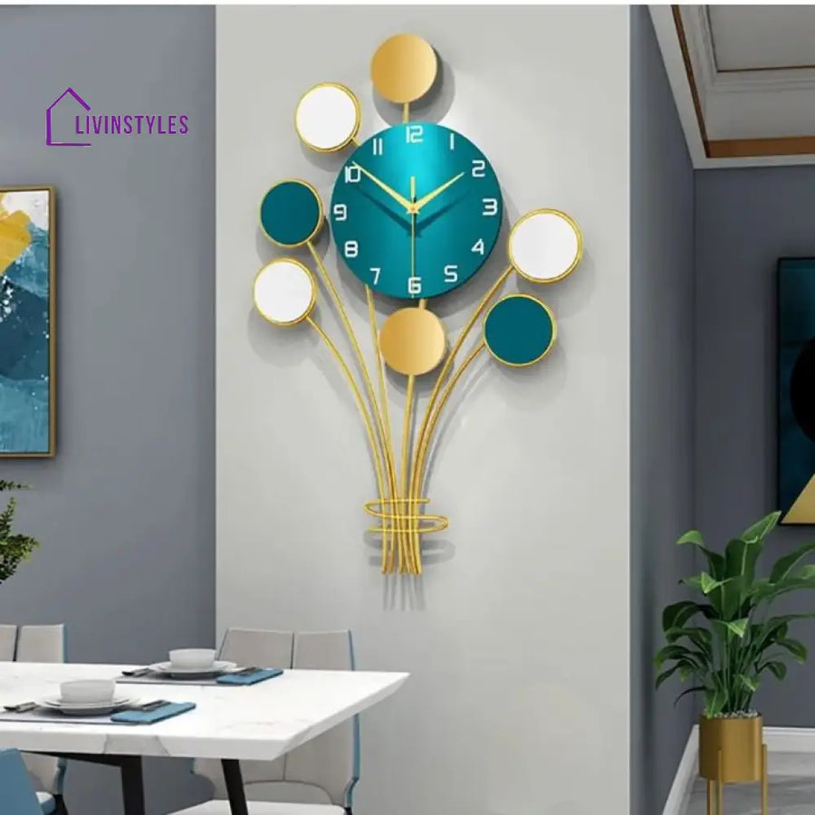 Farah Golden Metal Wall Clock