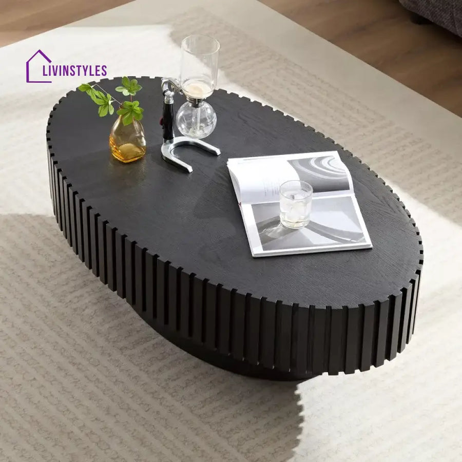 Felitsata Mango Wood Black Colour Coffee Table for Living Room