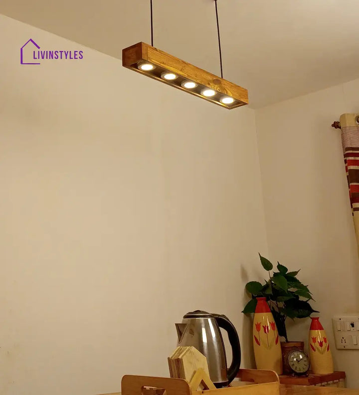 Felix 24 Brown Wooden Led Hanging Lamp Lamps