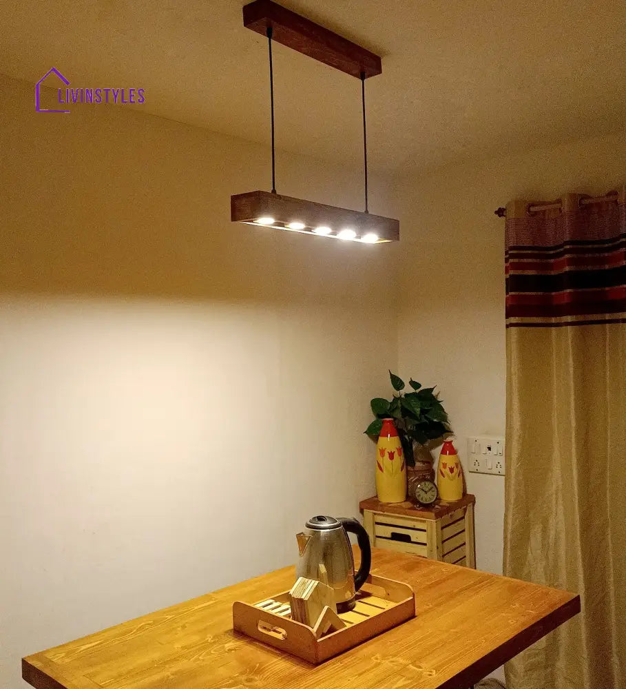 Felix 24 Brown Wooden Led Hanging Lamp Lamps