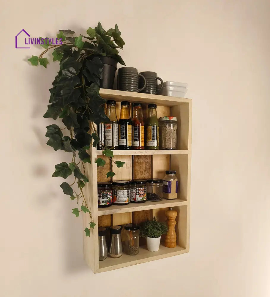 Ferguson Wooden Kitchen Storage Wall Shelf