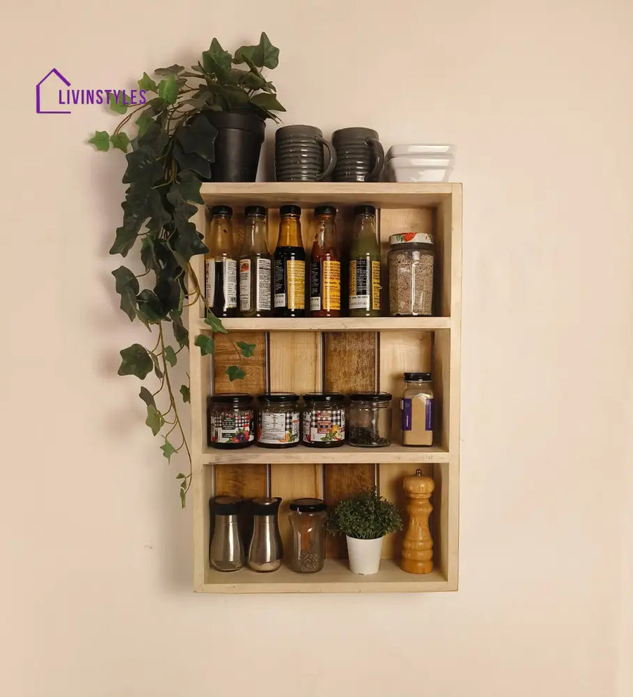 Ferguson Wooden Kitchen Storage Wall Shelf