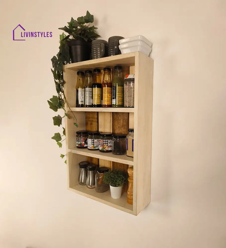 Ferguson Wooden Kitchen Storage Wall Shelf