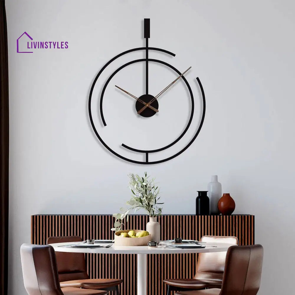 Fidora Black Metal Wall Clock