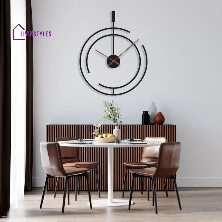 Fidora Black Metal Wall Clock