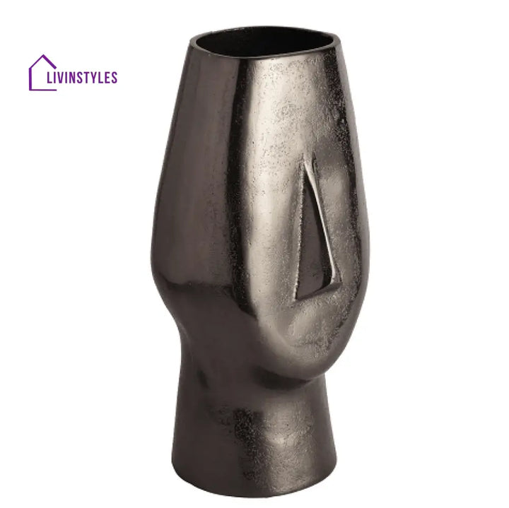 Flat Face Vase Black