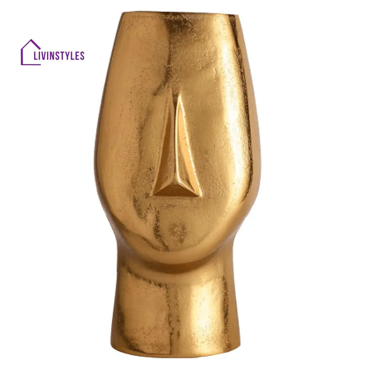 Flat Face Vase Gold