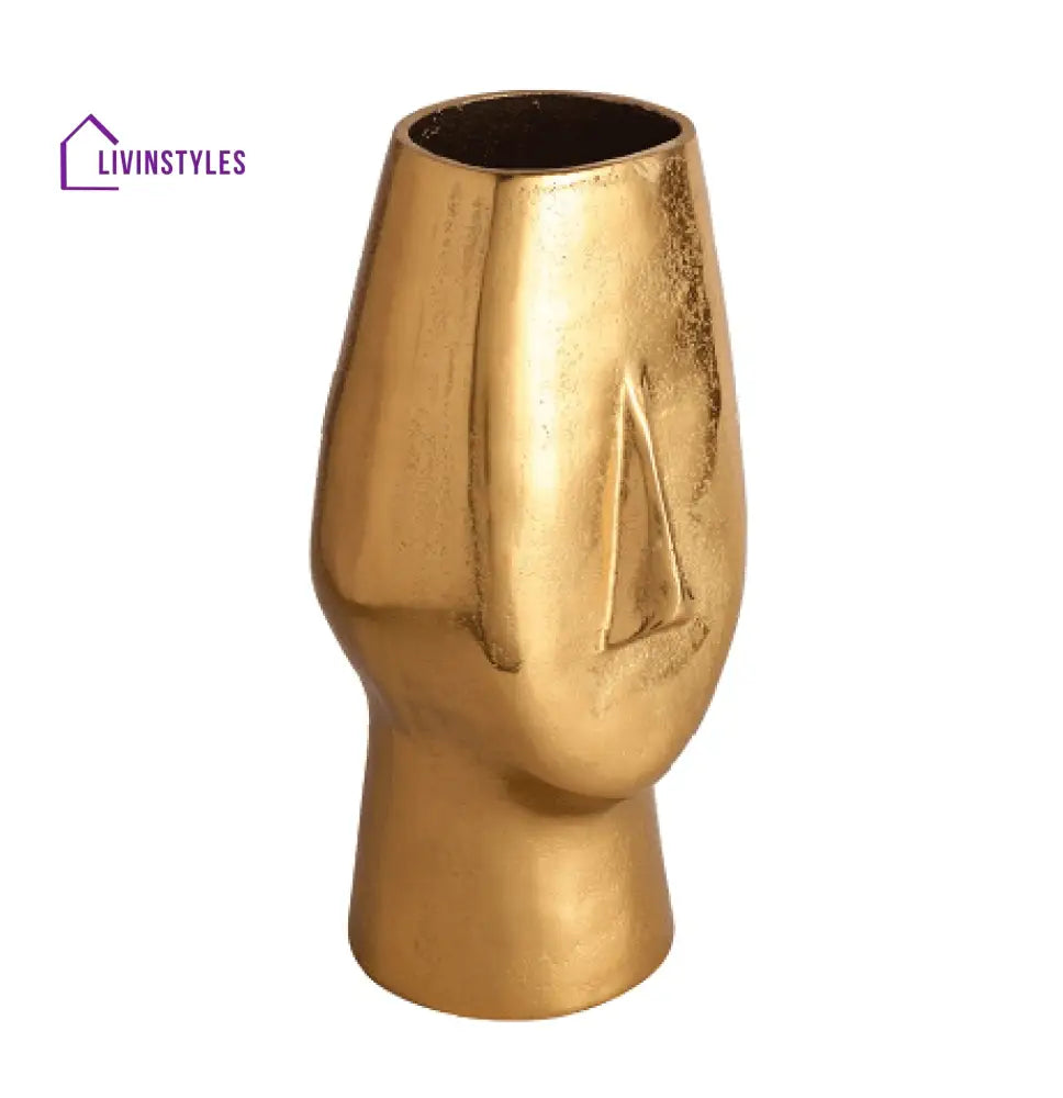 Flat Face Vase Gold