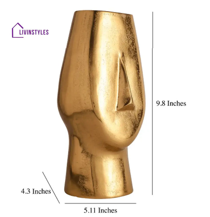 Flat Face Vase Gold