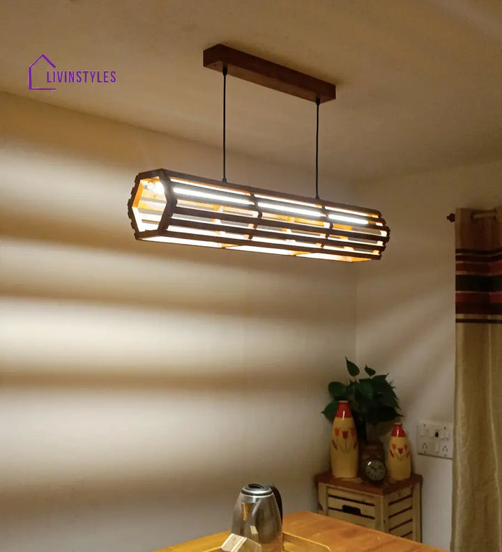 Flora 36 Baton Brown Wooden Led Hanging Lamp Lamps