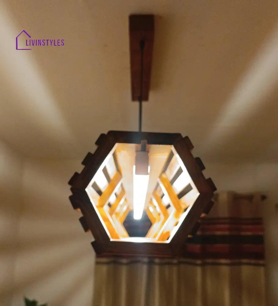 Flora 48 Baton Brown Wooden Led Hanging Lamp Lamps