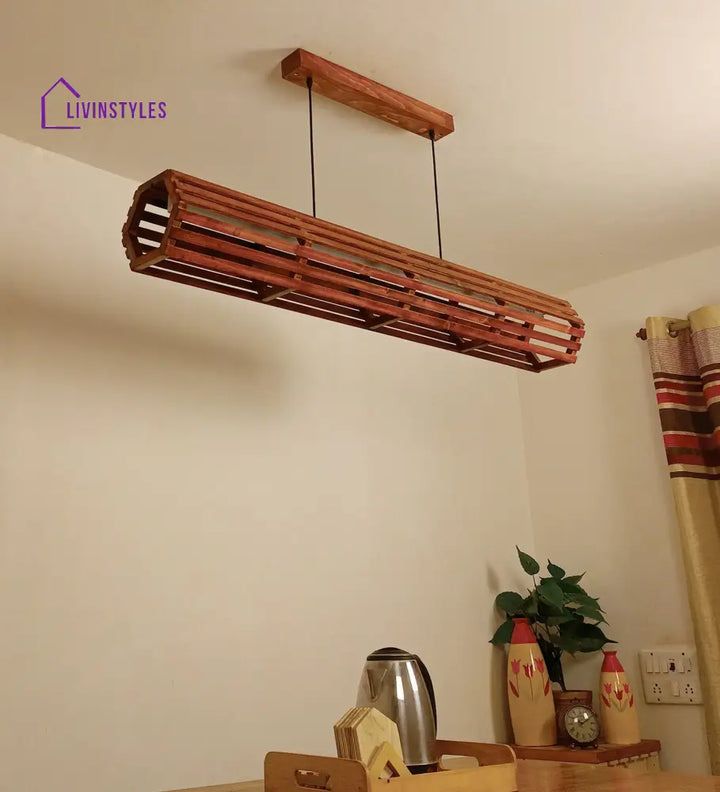 Flora 48 Baton Brown Wooden Led Hanging Lamp Lamps