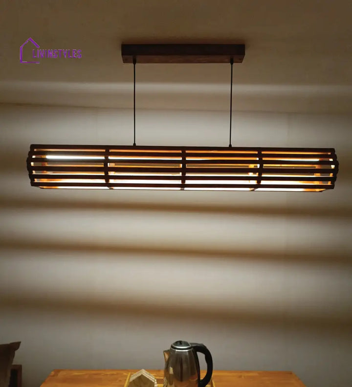 Flora 48 Baton Brown Wooden Led Hanging Lamp Lamps