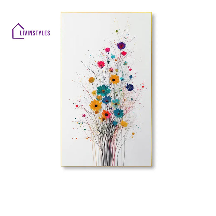 Floral Elegance: Set Of 4 Canvas Wall Painting