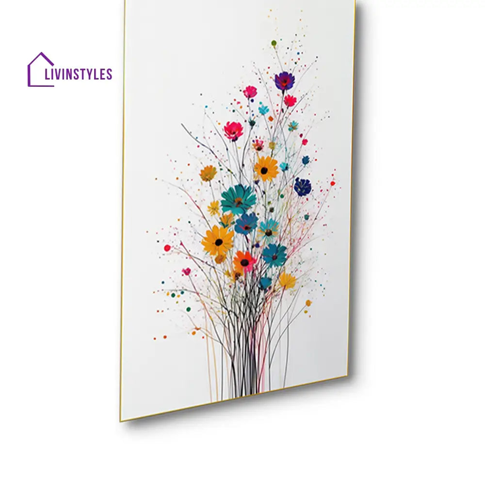 Floral Elegance: Set Of 4 Canvas Wall Painting