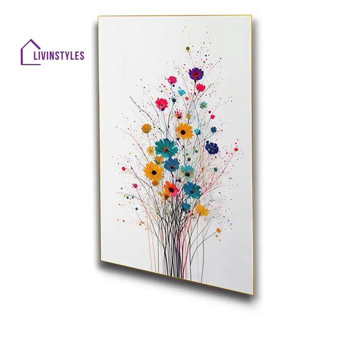 Floral Elegance: Set Of 4 Canvas Wall Painting