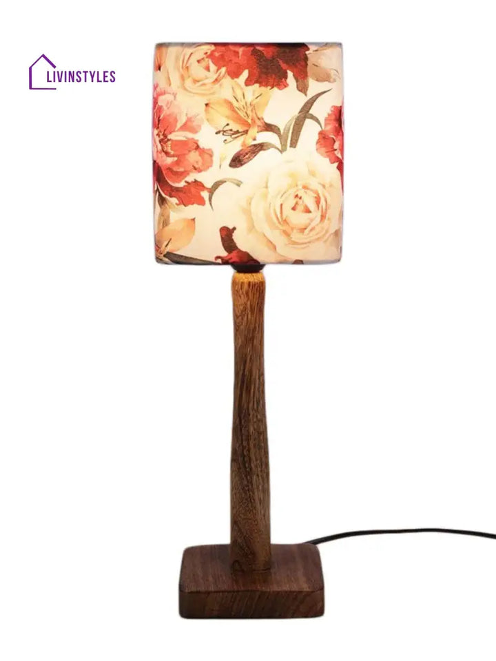 Floral Rose Wooden Lamp