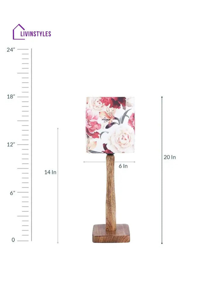 Floral Rose Wooden Lamp