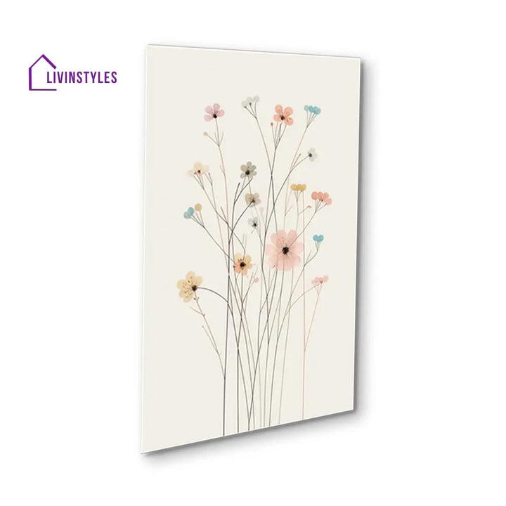 Floral Symphony: Set Of 4 Canvas Wall Painting