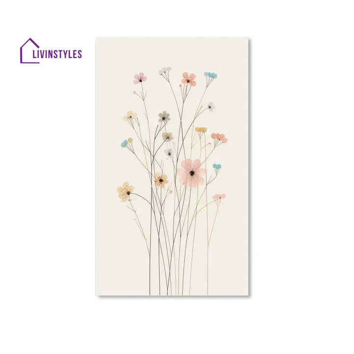 Floral Symphony: Set Of 4 Canvas Wall Painting