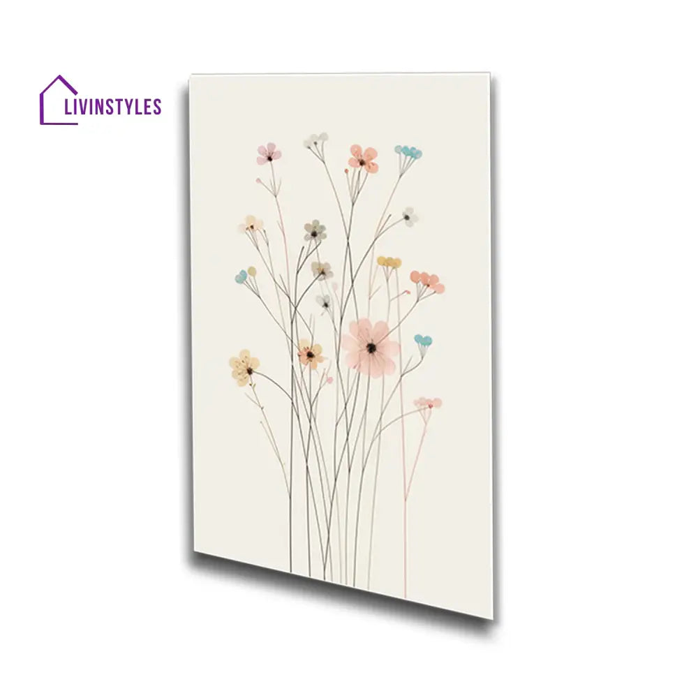 Floral Symphony: Set Of 4 Canvas Wall Painting