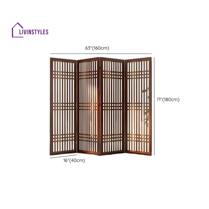 Florence Wooden and Cane Weaving Room Partition for Living Room