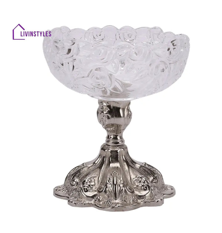 Flower Aristrocrat’s Glass Bowl (Silver)