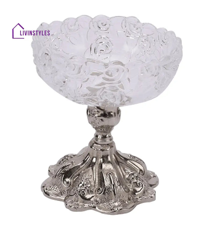 Flower Aristrocrat’s Glass Bowl (Silver)