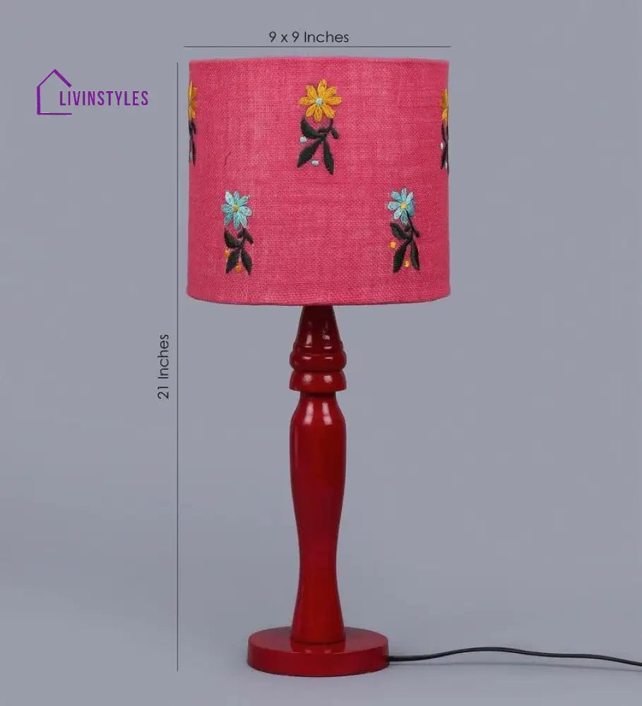 Flowers On Jute Lamp