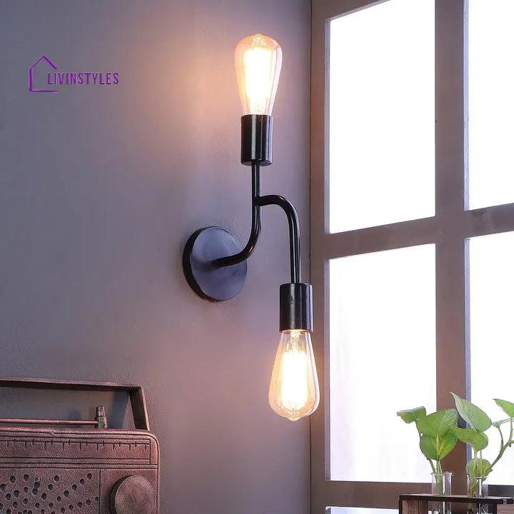 Flute Black Metal Wall Light By Ss Lightings Lamp