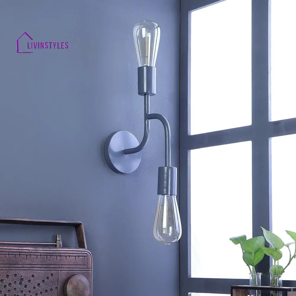 Flute Grey Metal Wall Light By Ss Lightings Lamp