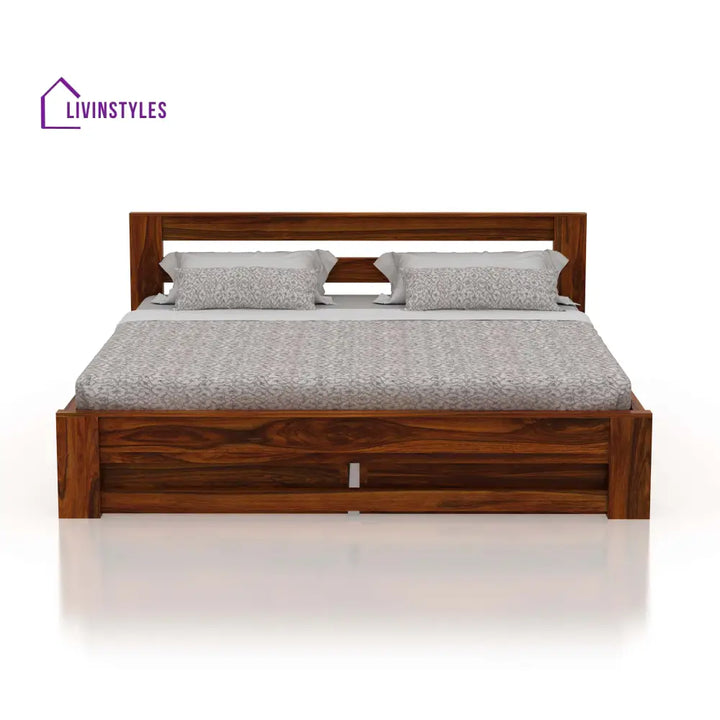 Foster Bed In Solid Sheesham Wood With Drawer Storage - 1 Year Warranty