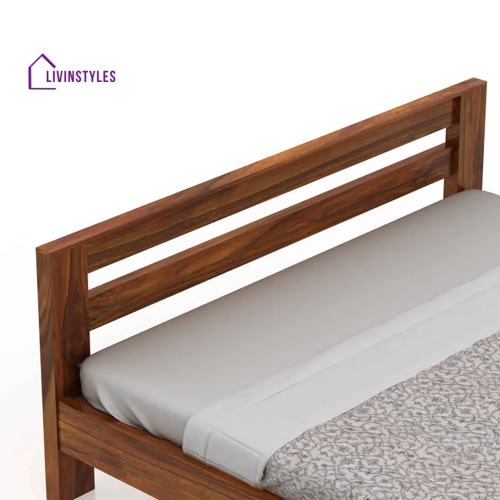 Foster Bed In Solid Sheesham Wood With Drawer Storage - 1 Year Warranty