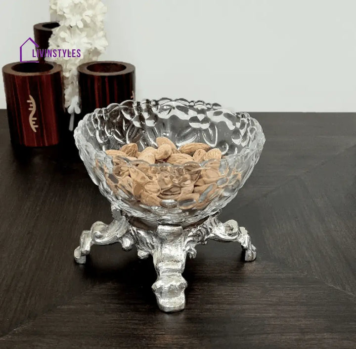 Four Legged Aristocrat’s Glass Bowl (Silver)